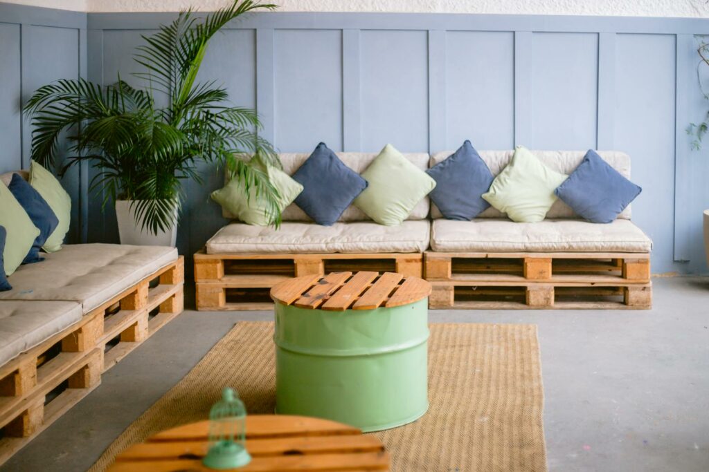 Sofas Made From Pallets in Room